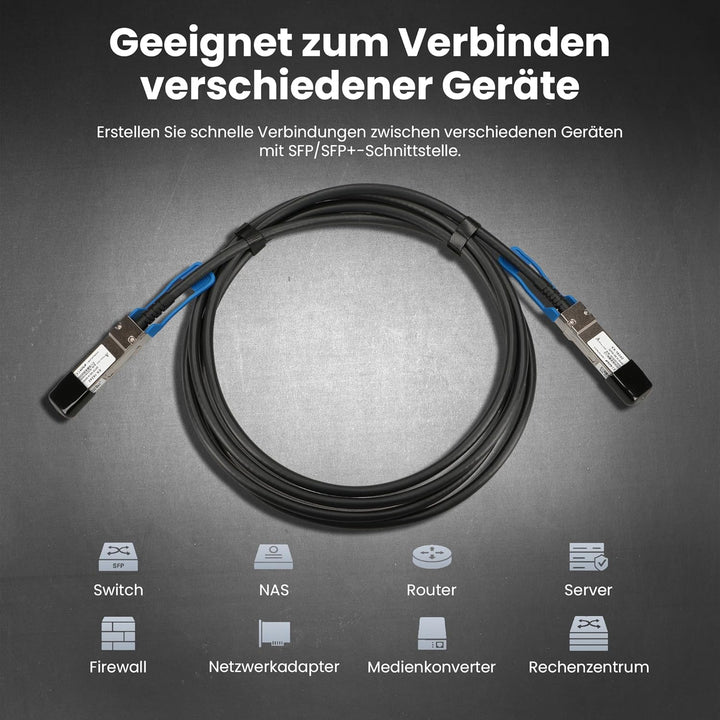 EXTRALINK DAC QSFP28 Kabel 3m – Passives Twinax Kabel 100Gbit, QSFP28 zu QSFP28, MSA kompatibel, für