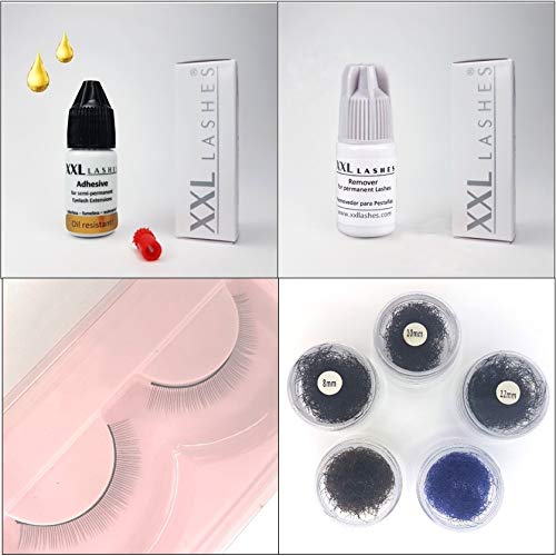 XXL Lashes Starter Kit for eyelash extensions, black case with basic equipment for beginner stylists