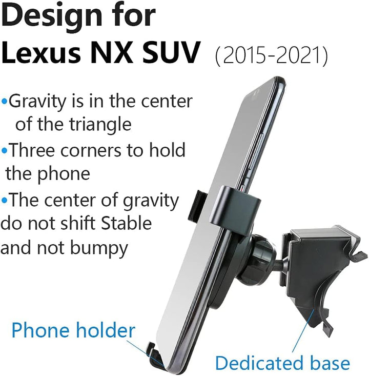 musttrue LUNQIN KFZ-Handyhalterung für 2015–2021 Lexus NX 300 300h SUV Auto-Zubehör Navigationshalte