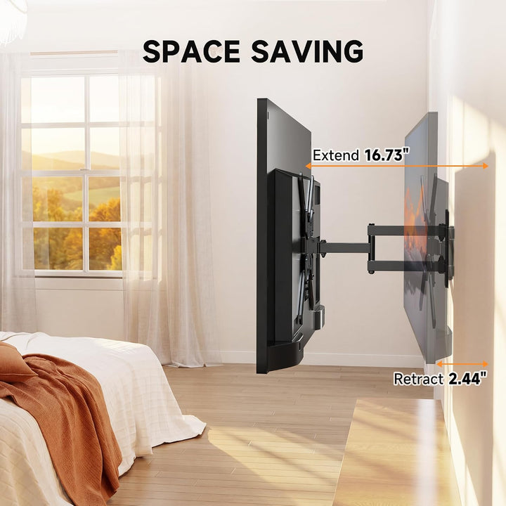 XINLEI TV Wandhalterung Schwenkbar Neigbar, TV Halterung für 26-65 Zoll Flach &amp; Curved Fernseher bis