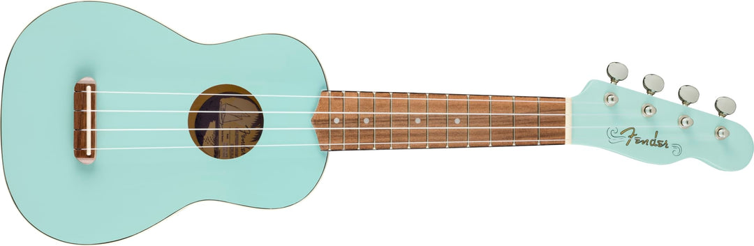 Fender Venice Sopran-Ukulele, Walnuss-Griffbrett, Daphne Blue blau, blau