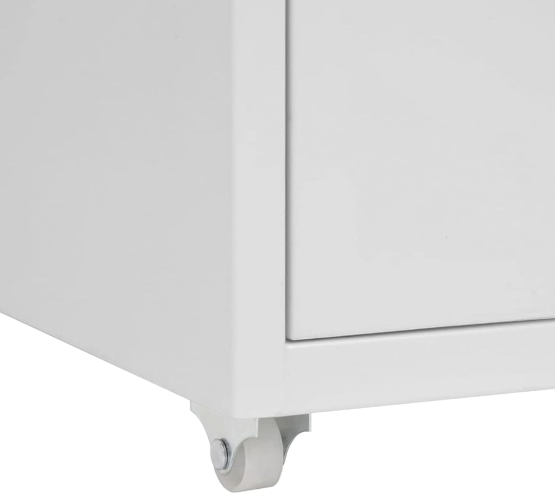 Tidyard Aktenschrank mit Rollen Rollcontainer Bürocontainer Schubladenschrank Büroschrank Metallschr