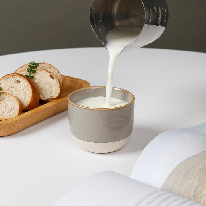 NOVAJOY | Espressotassen Set | 4-teilig | 140 ml | Mini-Espressotasse - Handgefertigt dickwandigem |