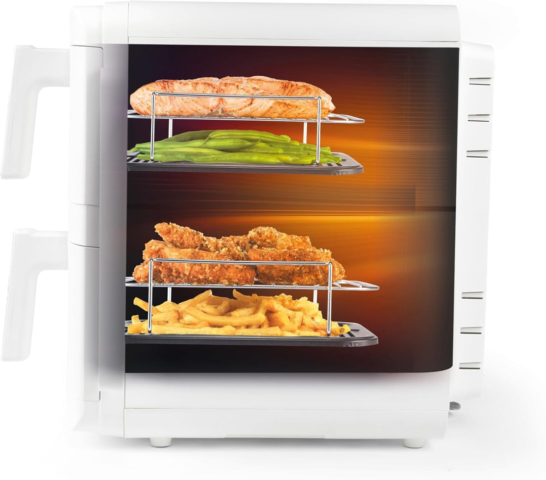 Salter VertiCook Ultra Stapelbarer Heissluftfritteuse - Vertikales Kochen, 9L, 2 x 4,5L Körbe & Rost