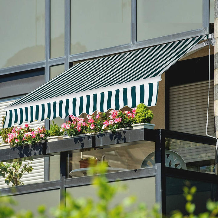 RELAX4LIFE Einziehbare Markise 2,5 x 2m, Gelenkarmmarkise mit Handkurbel, Sonnenmarkise Winkel- & Br