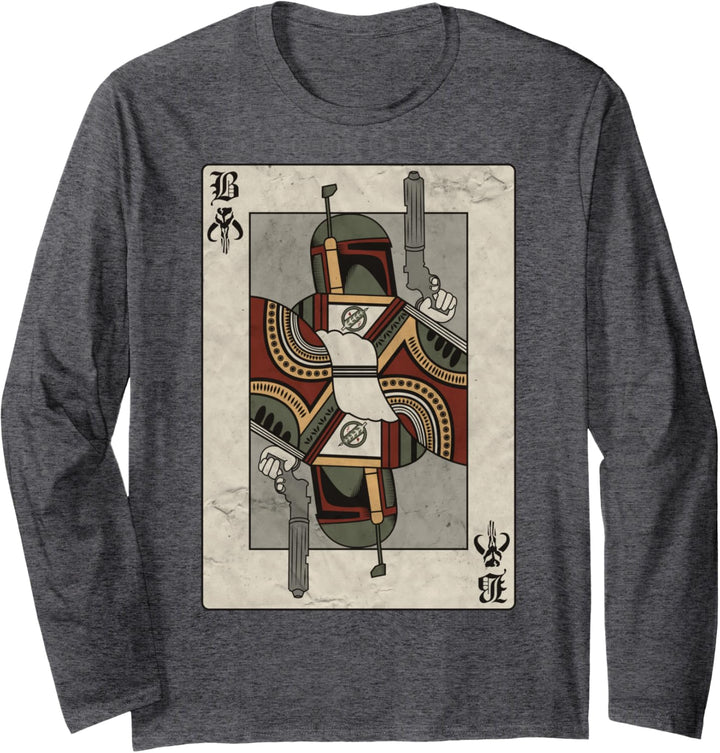Star Wars Boba Fett Mandalorian Card Langarmshirt