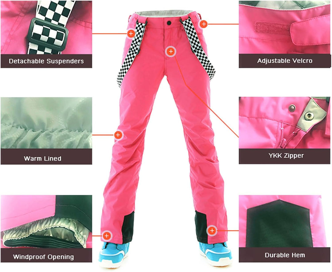 ALSOGO Damen Skijacke &amp; Skihose Set Skianzug 2 teilig Schneeanzug 10.000mm Wassersäule Atmungsaktiv
