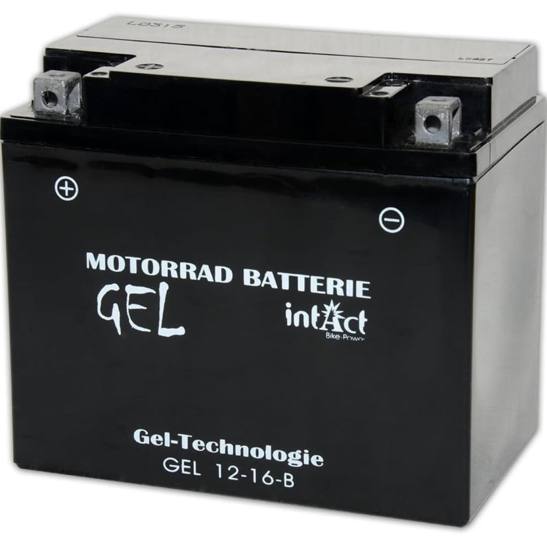 intAct Bike-Power GEL12-6-B, CB16-B, 51912, 12V 19Ah, 280 A (EN) Motorradbatterie Wartungsfreie Gel