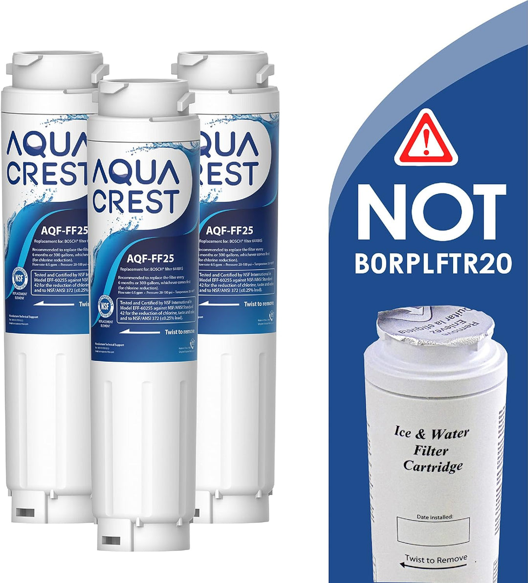 2x AQUACREST 644845 Kühschrank Wasserfilter, Kompatibel mit Bosch UltraClarity 644845, Siemens Neff
