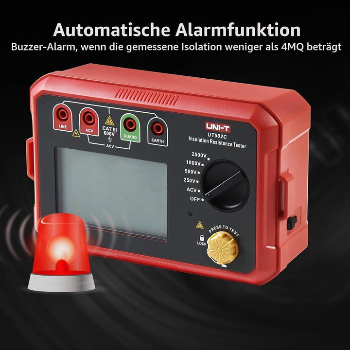 UNI-T UT502C Isolierung Widerstand Tester 2500V 20.0GΩ Isolationsmessgerät Isolationstester, Digital