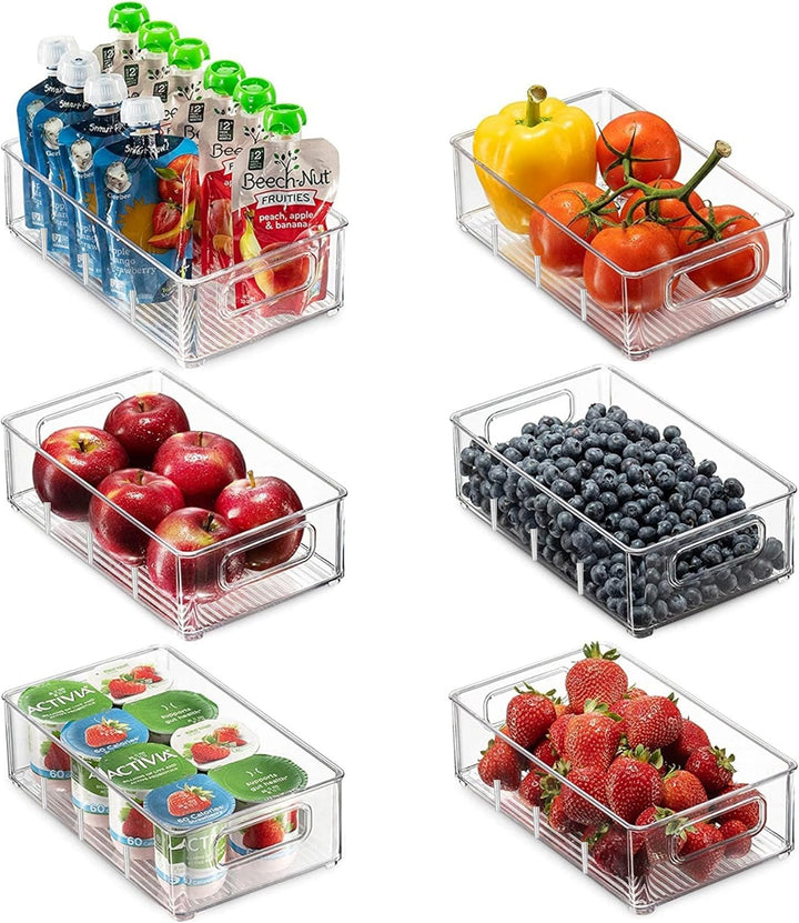 YIHAOBOX Kühlschrank Organizer 6er Set Ordnung im Kühlschrank, Stapelbar, Organizer, Fridge Organize