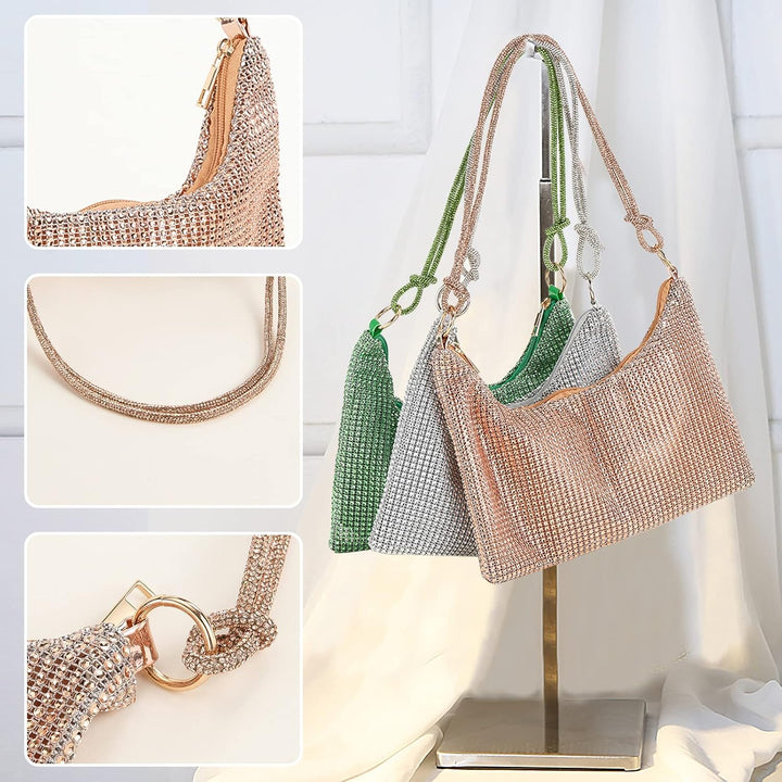 CORIOS Abendtasche Damen Strass Handtasche Strasssteine Schultertasche Shiny Diamant Clutch Bag Klei