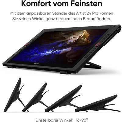 XP-PEN Artist 24 Pro Grafik-Tablet mit Display 2K QHD in 23,8 Zoll (63,8 cm), passiver Eingabestift,