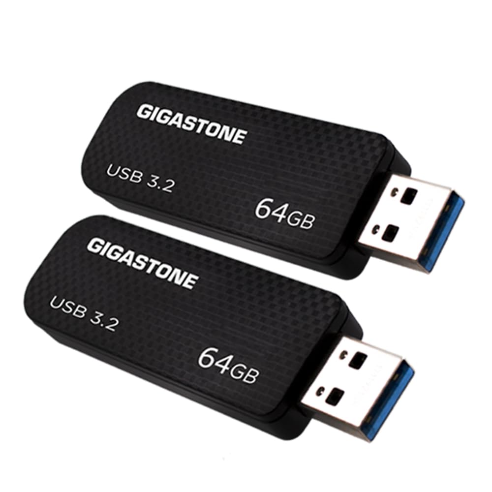 GIGASTONE 64GB Flash-Laufwerk (2 Stück) Z30 USB 3.2 Gen 1, 80MB/s UltraSchnell, Schlüsselring-Öse, P