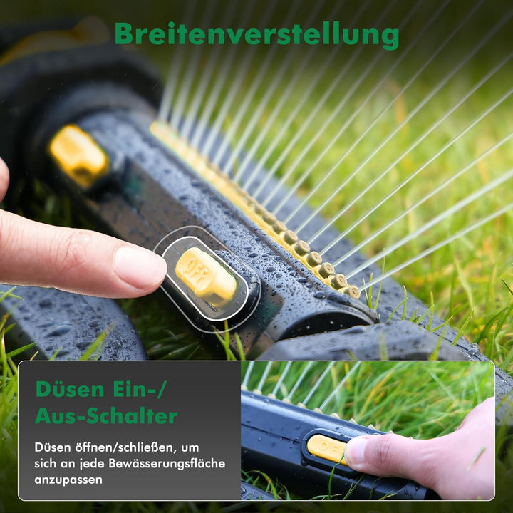 RESTMO Rasensprenger für 4200 m², mit 19 Düsen & Gewichtssockel, Gartensprinkler-System mit Einstell