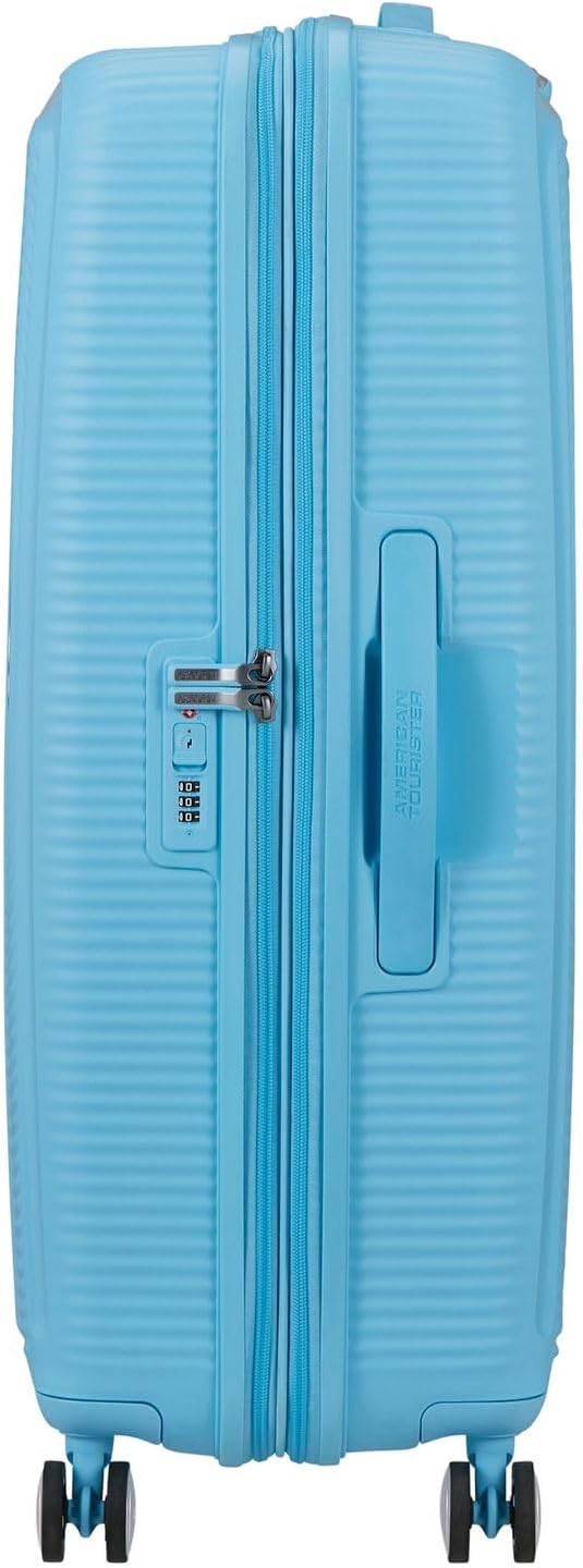 American Tourister Soundbox Spinner 77/28 TSA EXP Trolley Blueberry Fizz hellblau