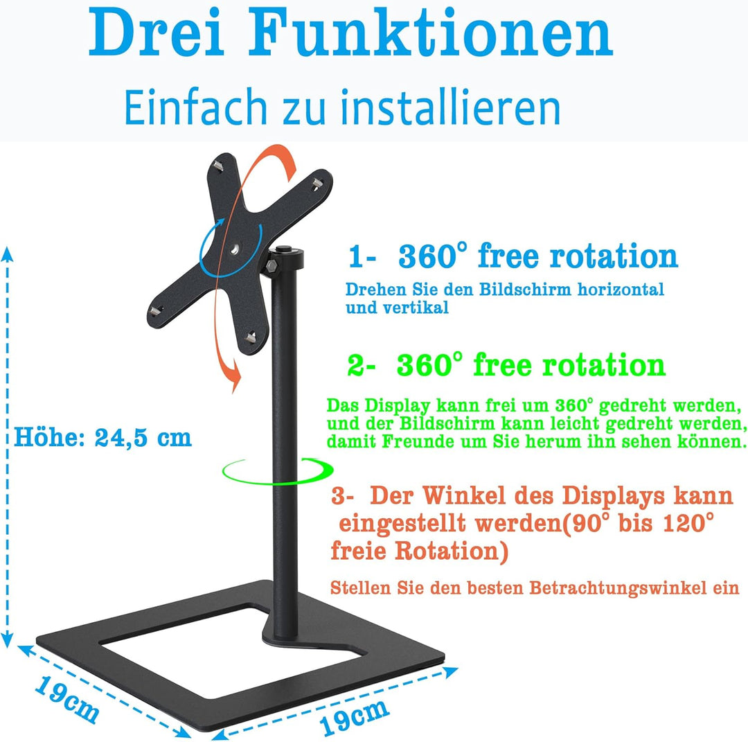 Verstellbarer Metall ständer für die Echo Show 15, Kostenlos um 360° neig- und schwenkbar,15,6 inch