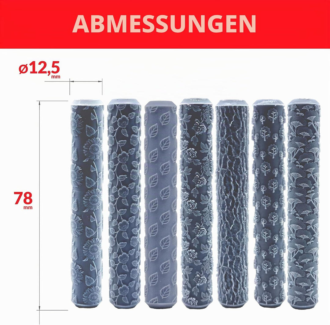 7 Rollen mit Polymer-Textur, Modellierwerkzeuge für Keramik, DIY, dekorative Muster für Kunsthandwer