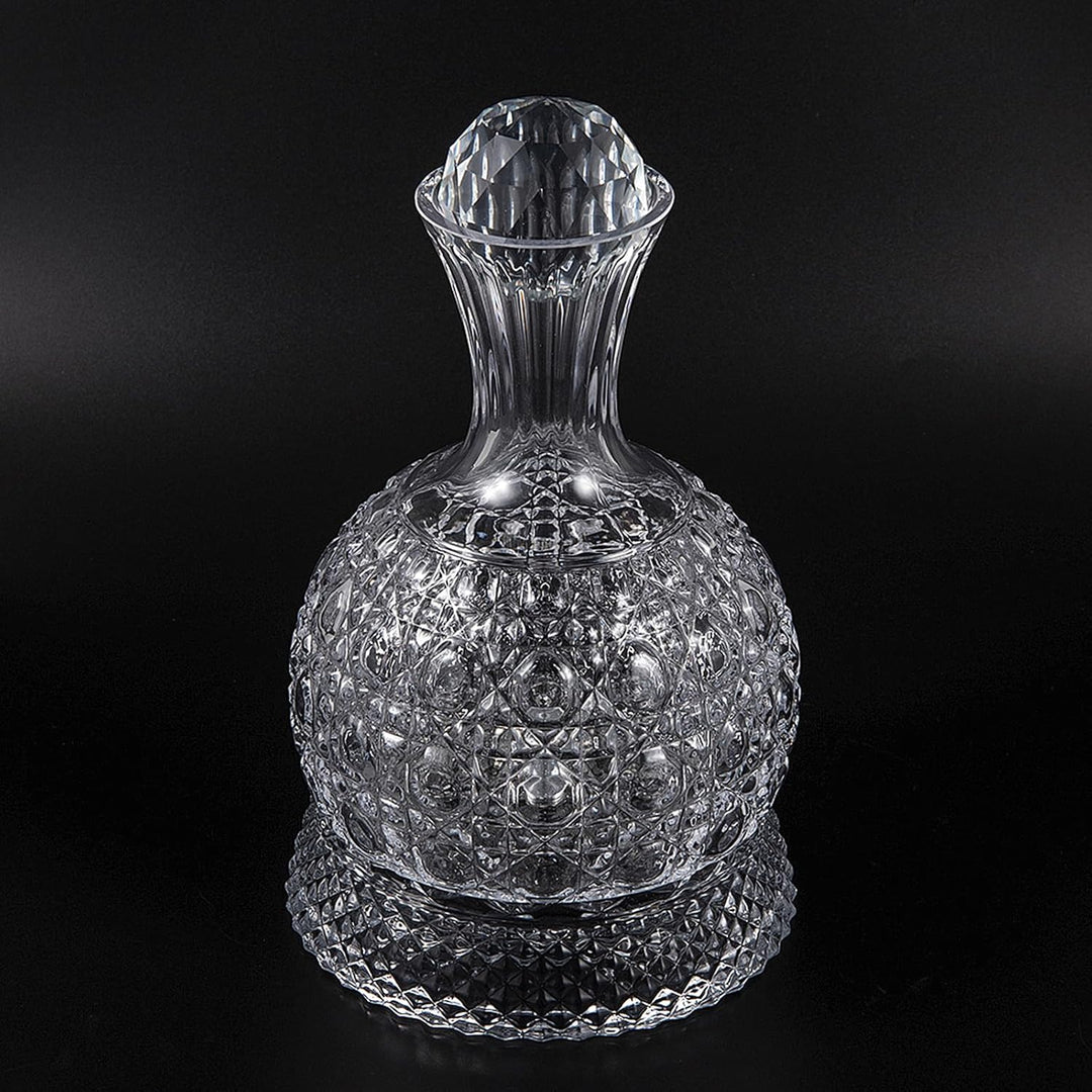Lvpradior Kristallglas-Weindekanter, 360° drehbarer Relief-Rotweinbelüfter-Spenderausgiesser, 1,5 l
