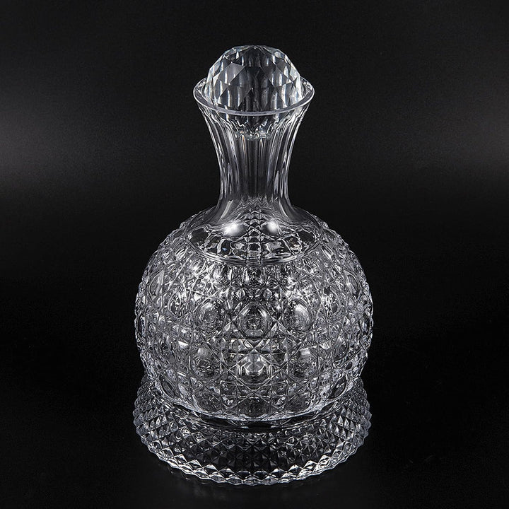 Lvpradior Kristallglas-Weindekanter, 360° drehbarer Relief-Rotweinbelüfter-Spenderausgiesser, 1,5 l