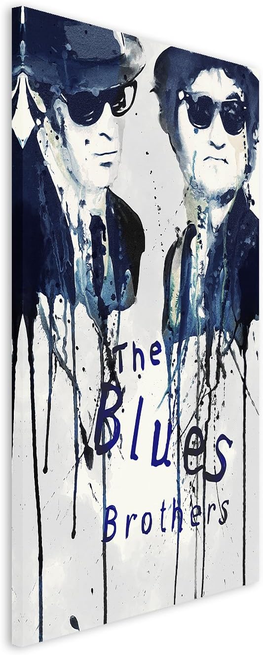Paul Sinus Art The Blues Brothers 90x 60cm Keilrahmenbild Kunstbild Aquarell Art Wandbild auf Leinwa