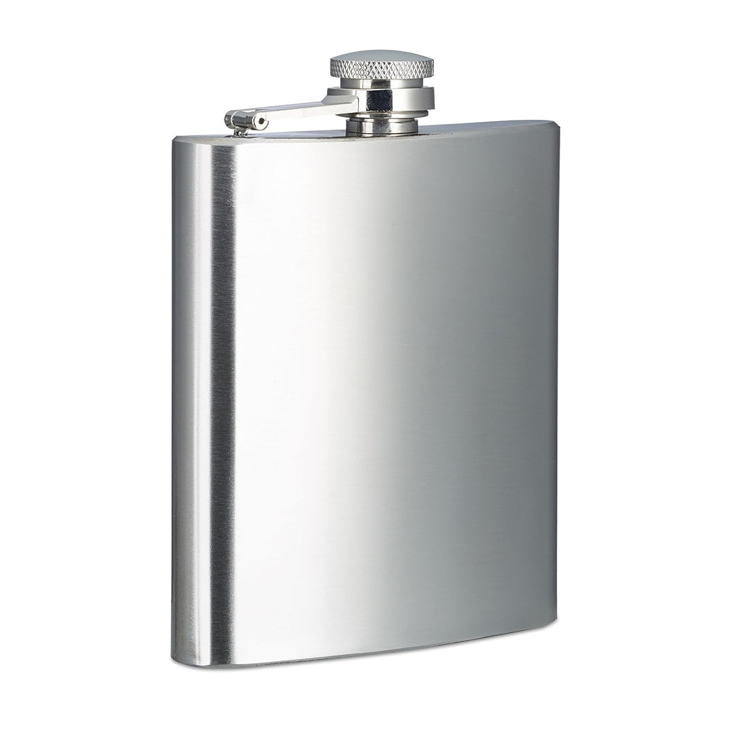 4x Flachmann 200 ml, 2 Taschenflaschen mit Kunstleder Hülle, 2 kleine Flachmänner aus Edelstahl, für