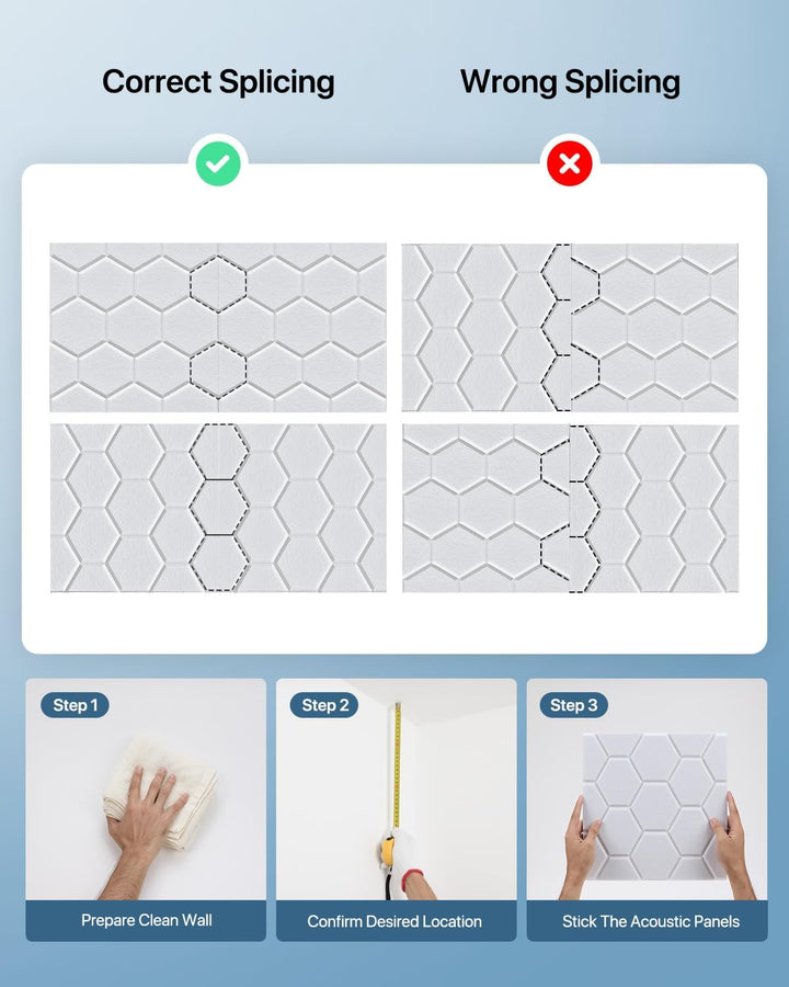 Akustikplatten Selbstklebend, 12 Stück, Schallschutzplatten für Decken-/Tür-/Wanddekoration, Schalld