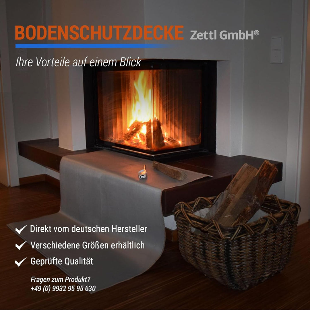 Zettl Bodenschutzdecke bis 550 °C, geeignet als feuerfeste Unterlage für Kamin, Grilldecke oder Gril