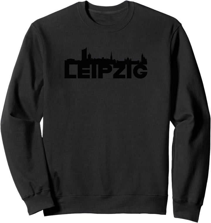 Leipzig Germany City Skyline Silhouette Umrissskizze Sweatshirt