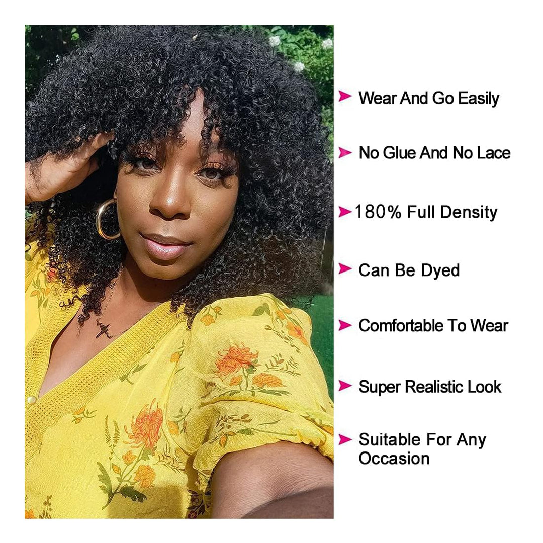 Echthaar Perücke Human Hair None Lace Front Wig Afro Kinky Curly Natural Hair Echthaarperücken Für S