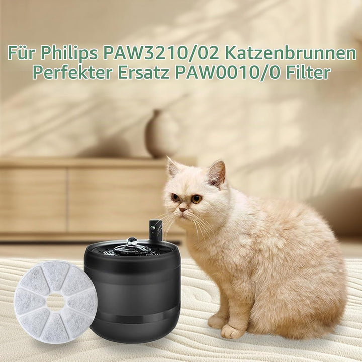 10 Stück Katzenbrunnen filter für philips PAW3210/02 Katzenbrunnen, Pfilter für philips trinkbrunnen