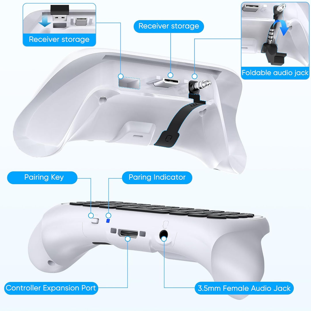 Auarte Tastatur für Xbox Series X/S, One/One X/S, Elite One/2 Controller, kabelloses Bluetooth Game