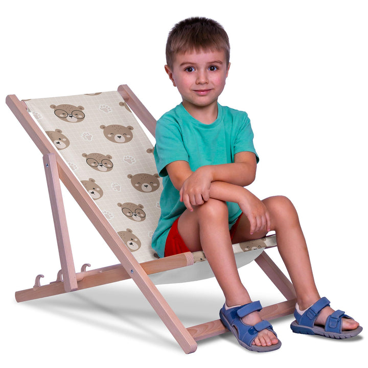 DreamRoots Kinder Liegestuhl Outdoor, Klappbarer Gartenstuhl für Draussen, Faltbarer Campingstuhl mi