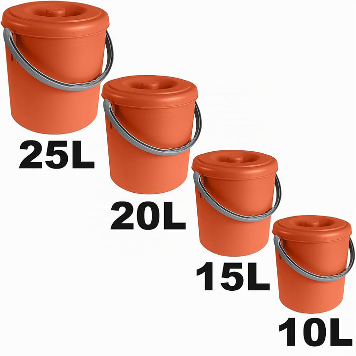 Mülleimer 10L verschliessbarem Deckel Henkel Orange 27cm Ø24cm Kunststoff Orange 10 Liter, Orange 10