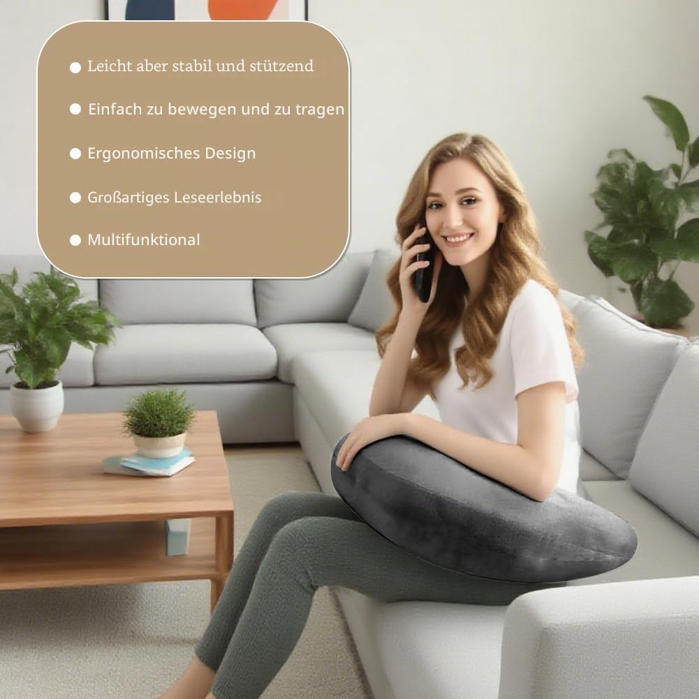 Lesekissen für Gaming, Armlehne Unterstützung Bücherkissen, U-förmiges Lap Kissen Ergonomisches Crea