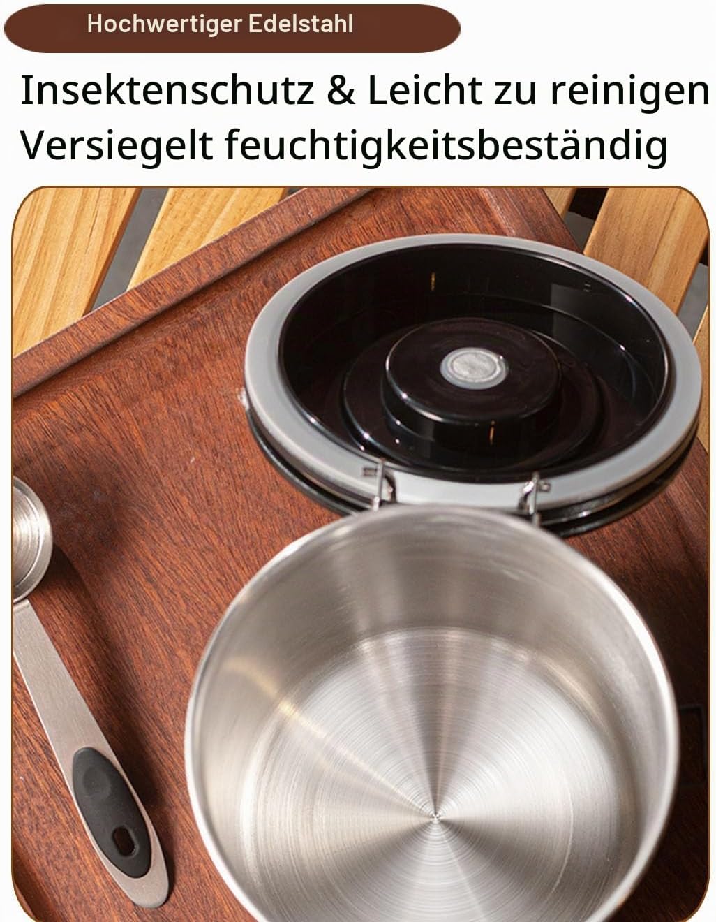 Luftdichte Edelstahl Kaffeedose, Vakuum Kaffeebehälter Kaffeebohnen Vorratsbehälter mit Datumsverfol