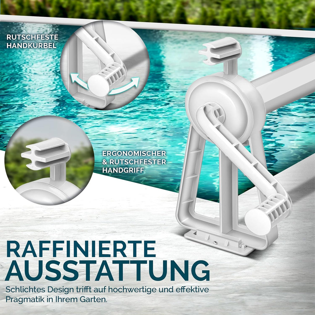Pool Aufroller Premium 1,05-6,15 m | Aufrollsystem für Solarplane | Aufrollvorrichtung für Poolplane
