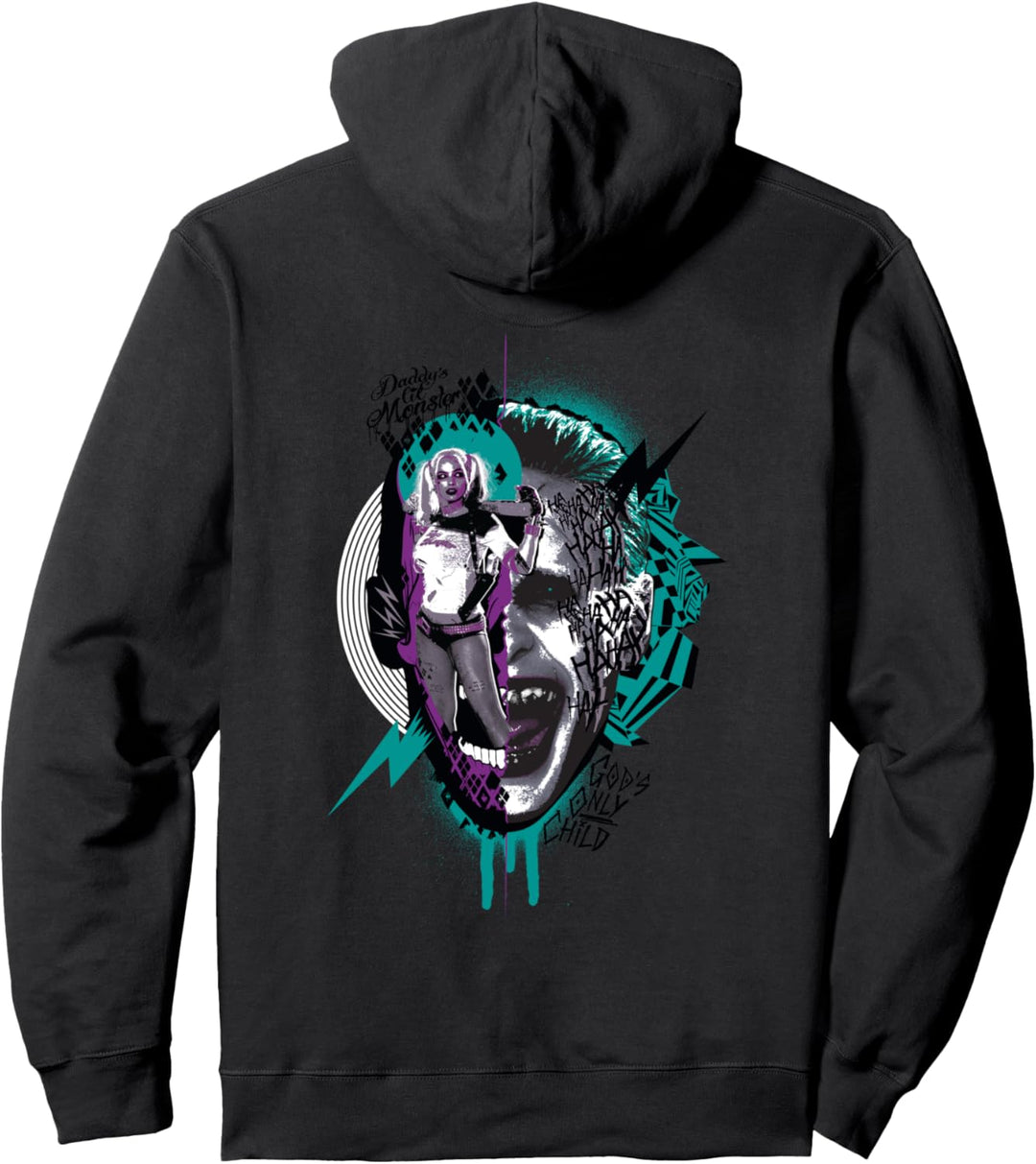 DC Suicide Squad Joker Harley Quinn Collage Pullover Hoodie