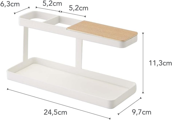 Yamazaki Tower Tisch-Organizer, Stahl, Weiss, One Size, Weiss