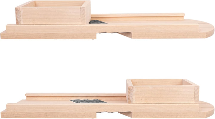 KADAX Gemüsehobel aus Holz, Krauthobel mit 3 scharfen Edelstahlklingen, Gurkenhobel, traditioneller