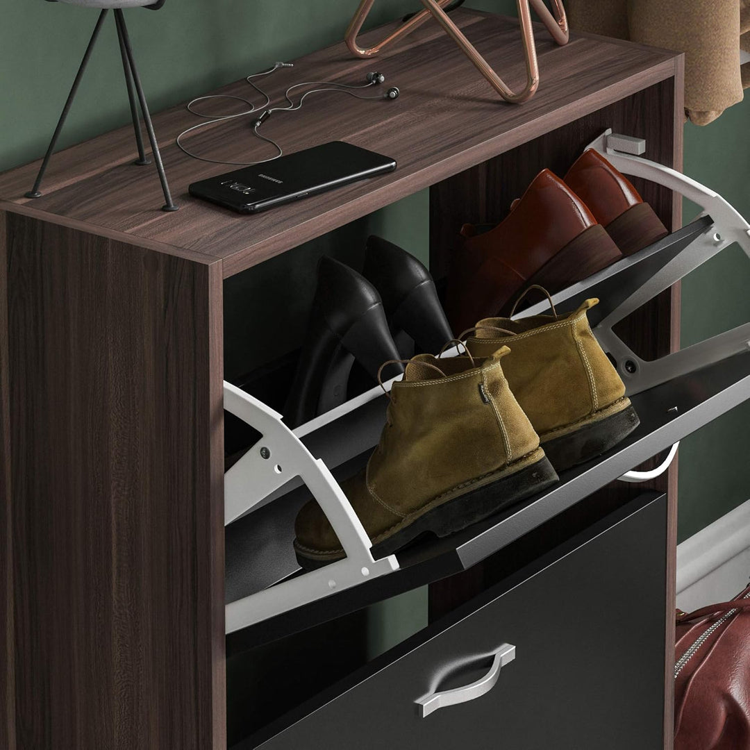 Home Discount 2 Schublade Schrank Schuhschrank Schuhregal Organizer Pull Down Holz Flur Möbel Einhei