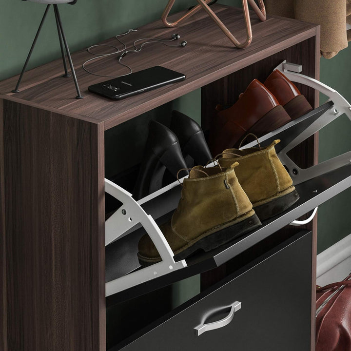 Home Discount 2 Schublade Schrank Schuhschrank Schuhregal Organizer Pull Down Holz Flur Möbel Einhei