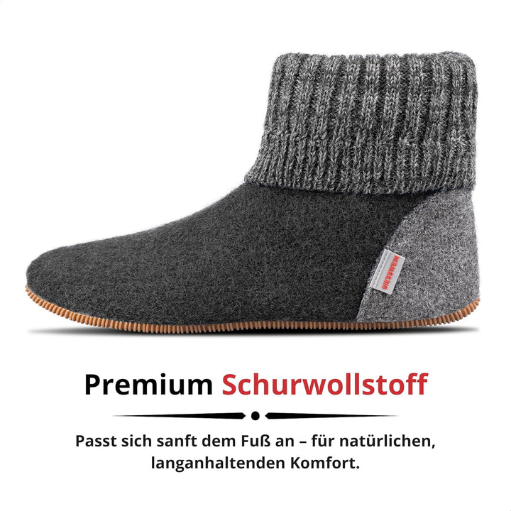 Giesswein Hüttenschuh Wildpoldsried 28 EU Anthrazit 019, 28 EU Anthrazit 019