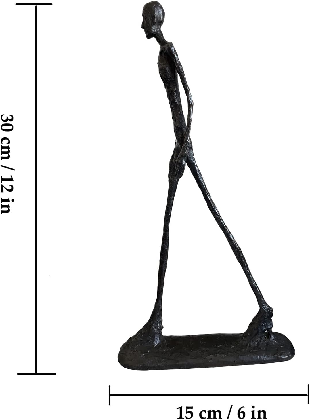Giacometti Skulptur Bronze, Der Schreitende Mann Bronze Figur, Abstrakte Moderne Kunst Statue, Zeitg