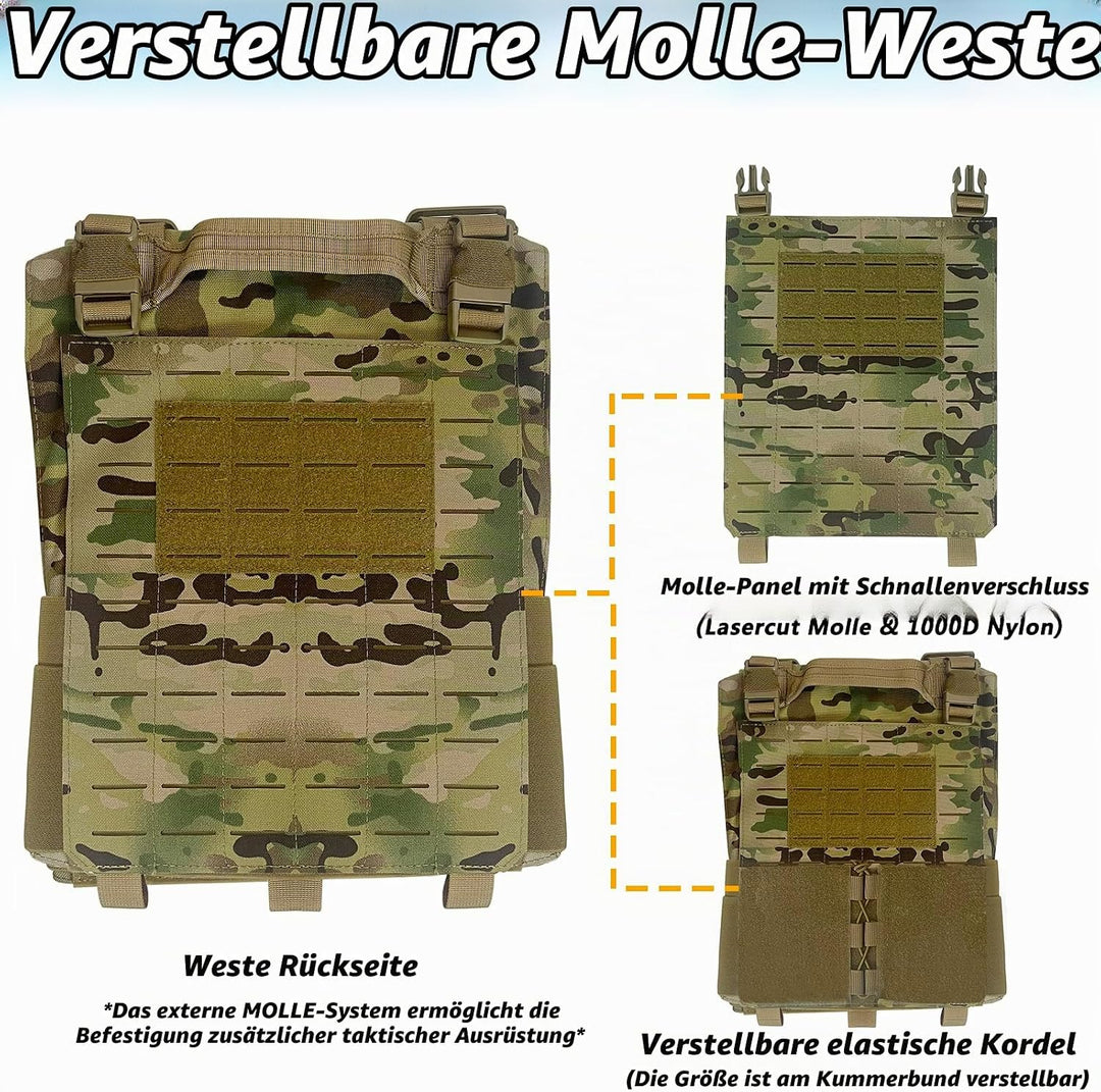 Taktische Airsoft Plattenträger, Upgrade Militär JPC Lasercut Plate Carrier Airsoft Taktische Schutz