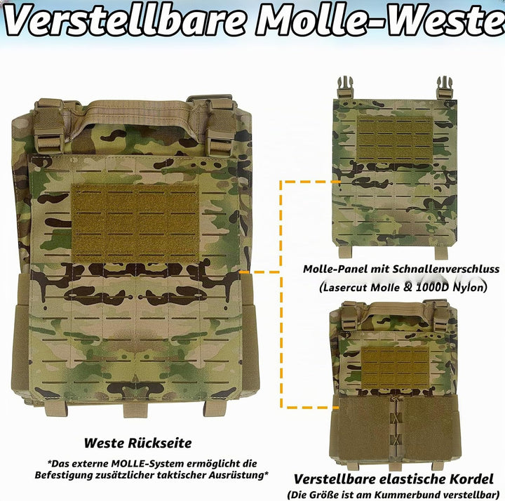 Taktische Airsoft Plattenträger, Upgrade Militär JPC Lasercut Plate Carrier Airsoft Taktische Schutz