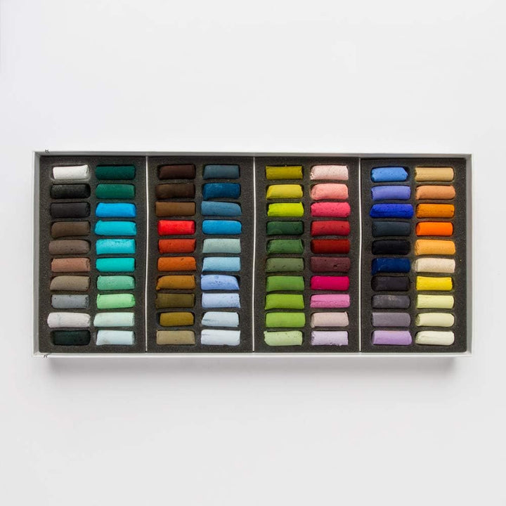Savoir-Faire Sennelier Soft Pastellkreide, halbes Stick-Set, 80 Stück Halbe Stäbchen Landschaftsfarb