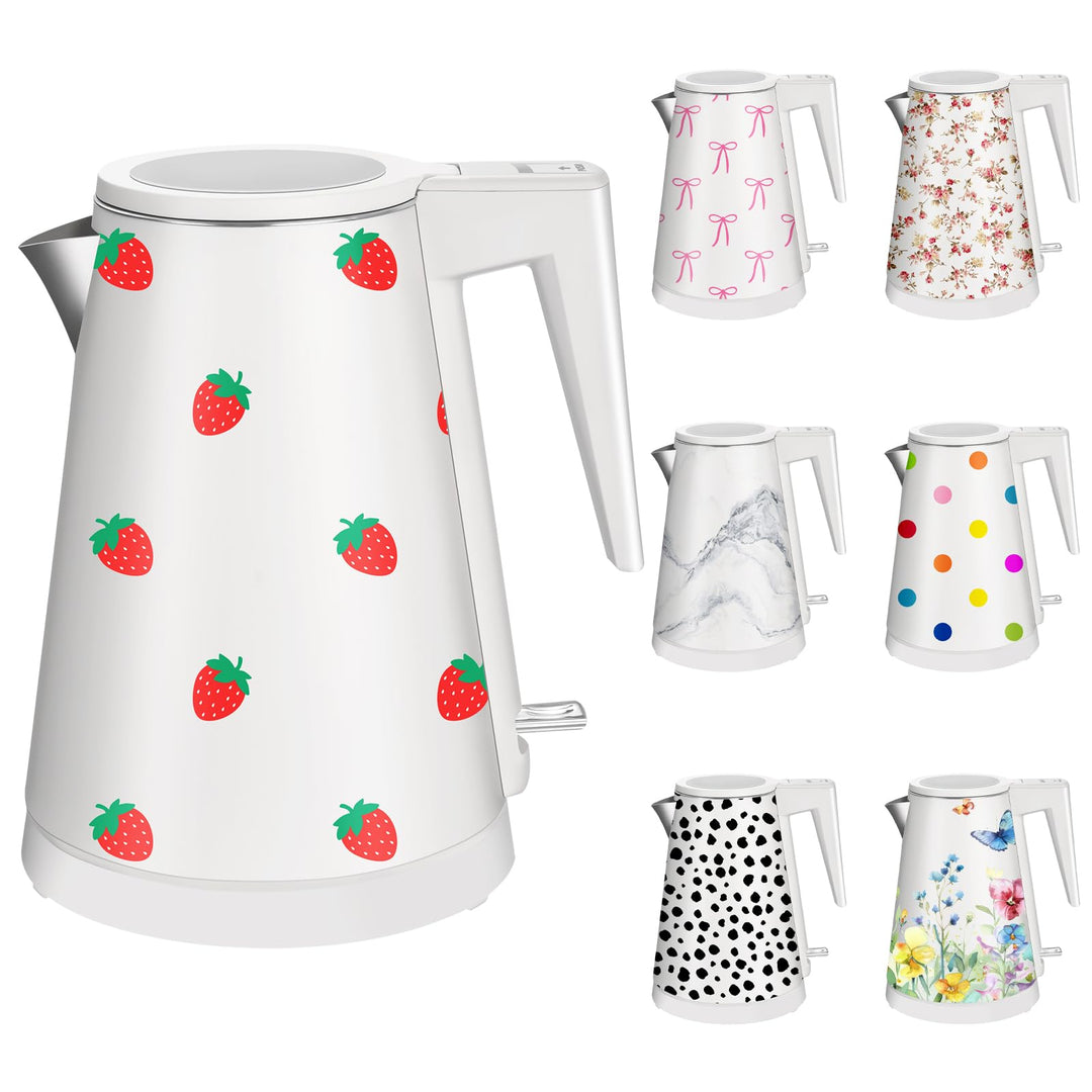 1,2L Kabelloser Edelstahl Wasserkocher – BPA-frei, 1000W Schnellkochender Teekocher, Metall Design,