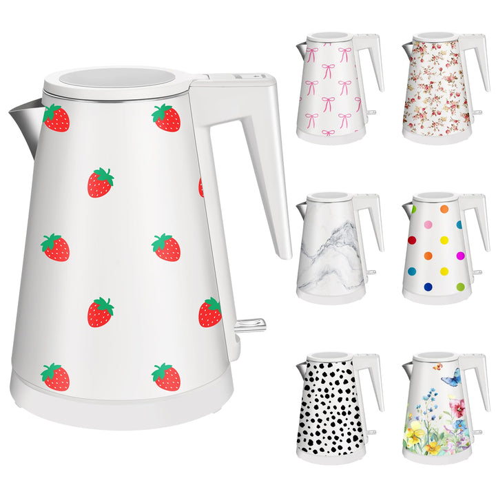 1,2L Kabelloser Edelstahl Wasserkocher – BPA-frei, 1000W Schnellkochender Teekocher, Metall Design,