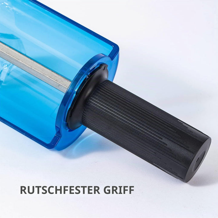 Xcman rotierendes Bürsten-Set für Ski, Bürstengriff mit Achse und 3 Bürsten: Nylon, Rosshaar, Messin